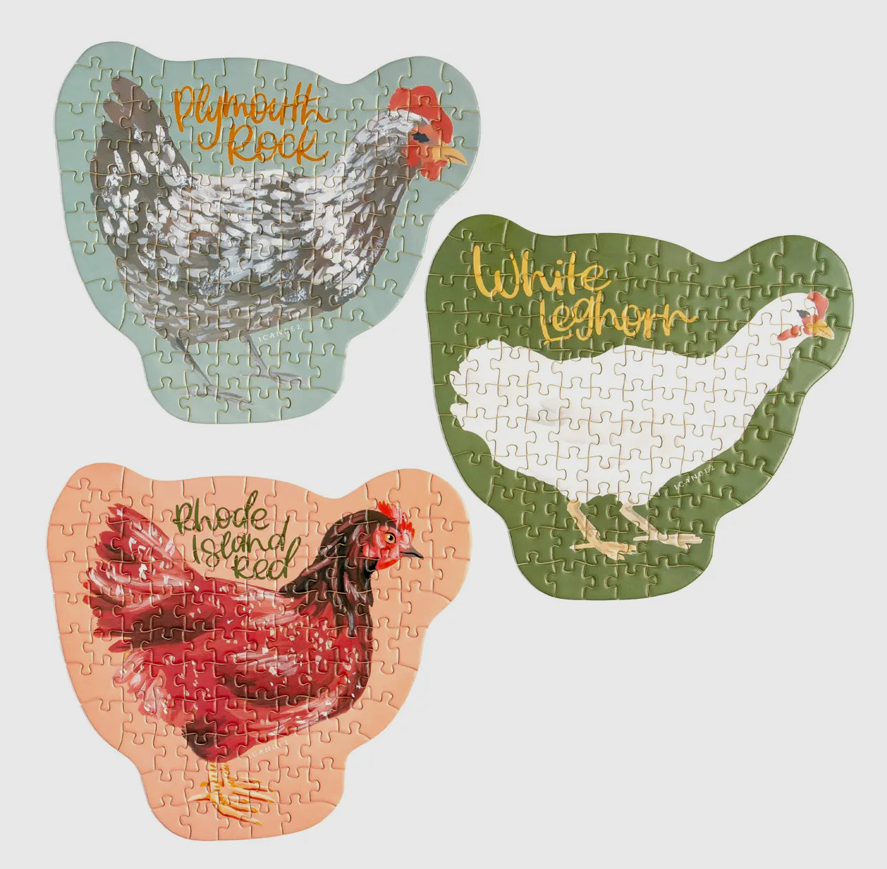 Chicken meadows puzzles, set of 3