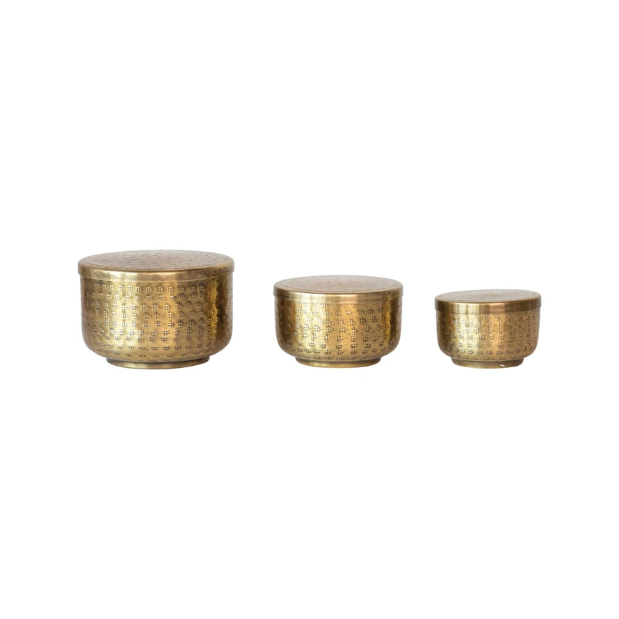 Gold hammered container (various)