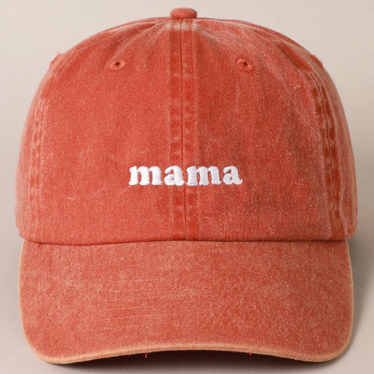 Baseball cap mama rust orange