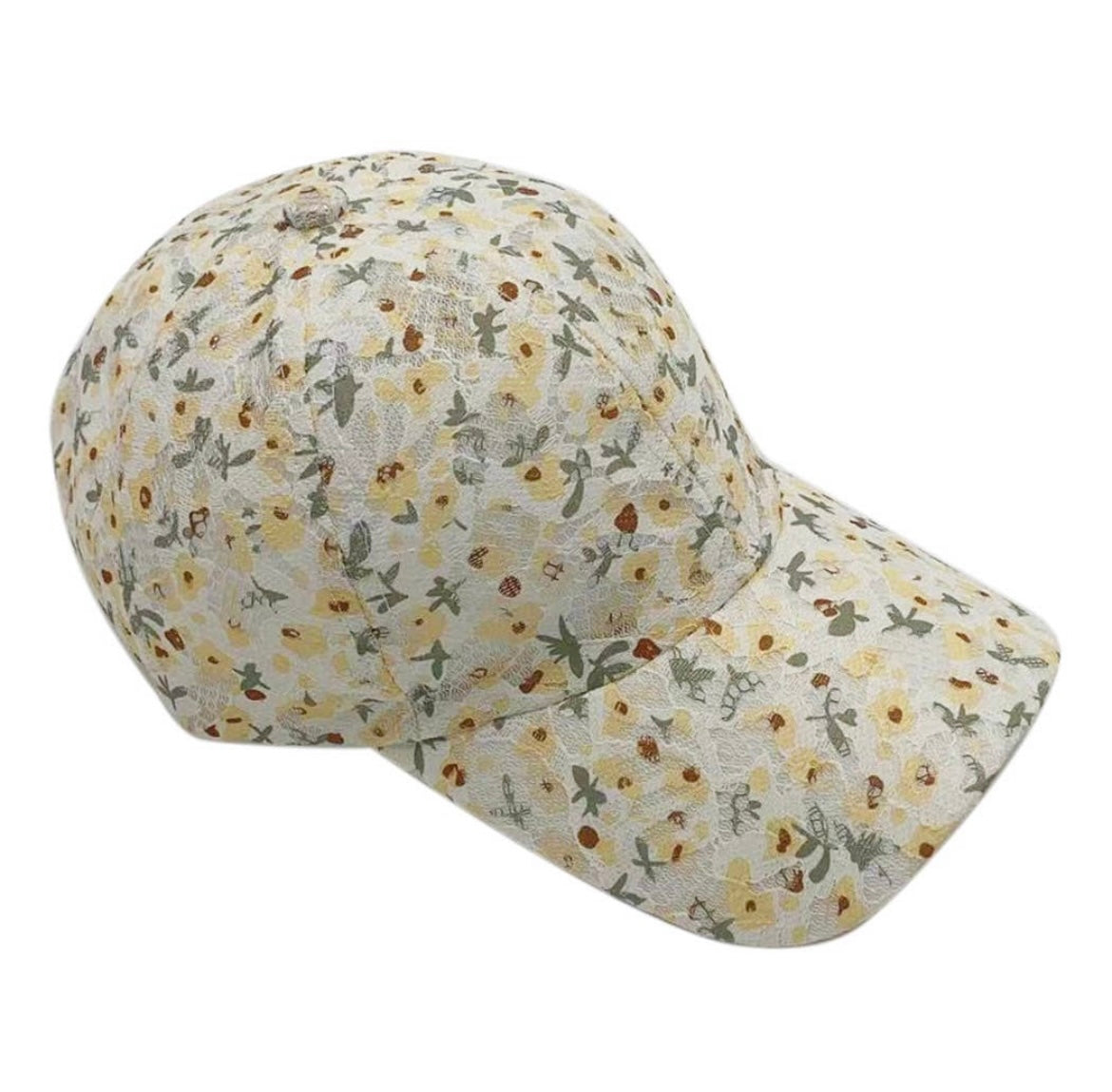 Baseball cap lacey floral print