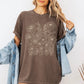 Brown floral wildflower print tee