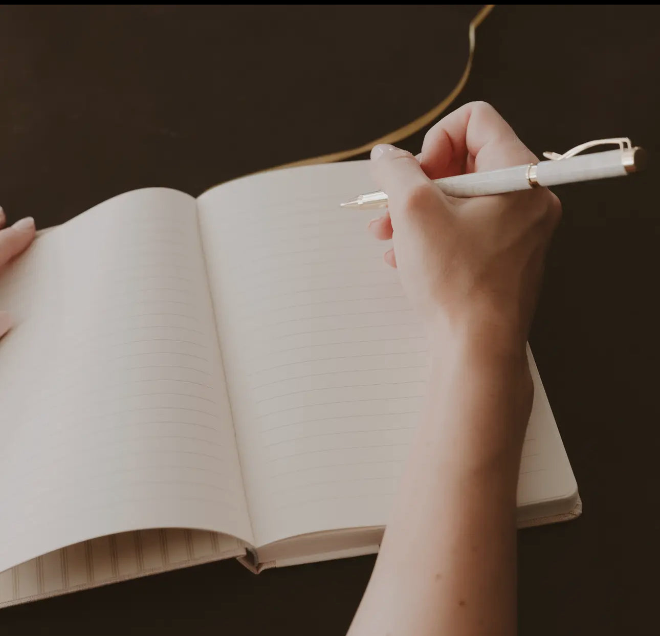 Journal notes with gold leaves