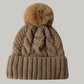 Fuzzy knit Pom beanie (various)