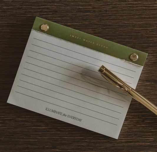Green gold rivet notepad