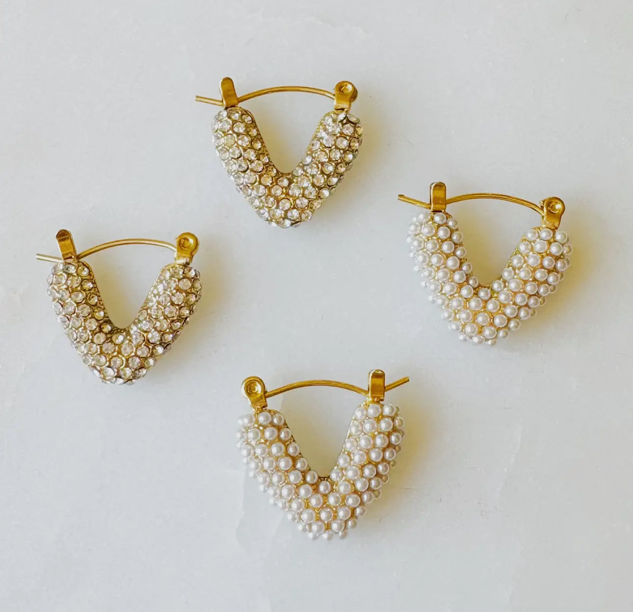 V shape earrings