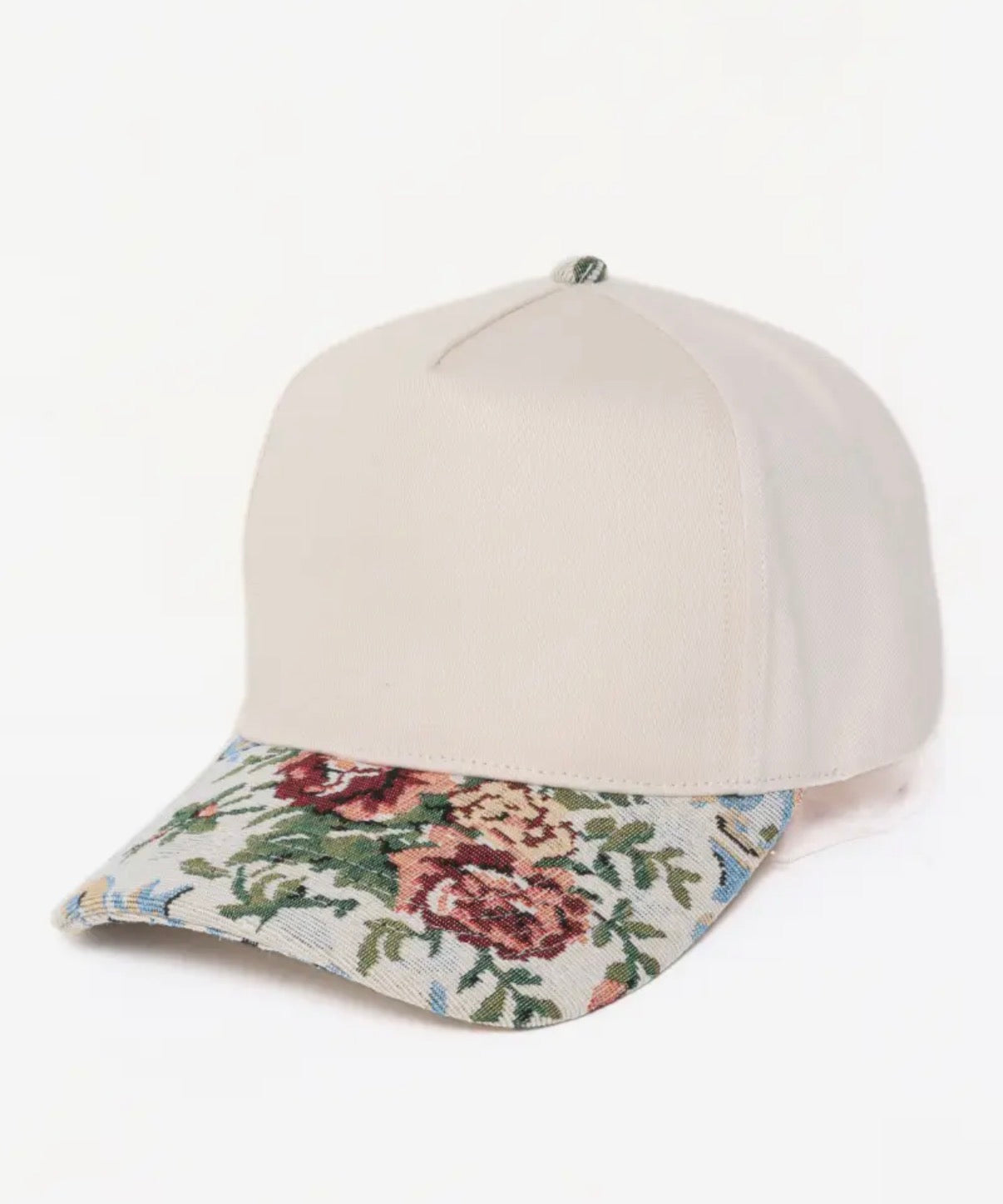 Vintage floral snap back hat
