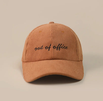 Out of office corduroy hat
