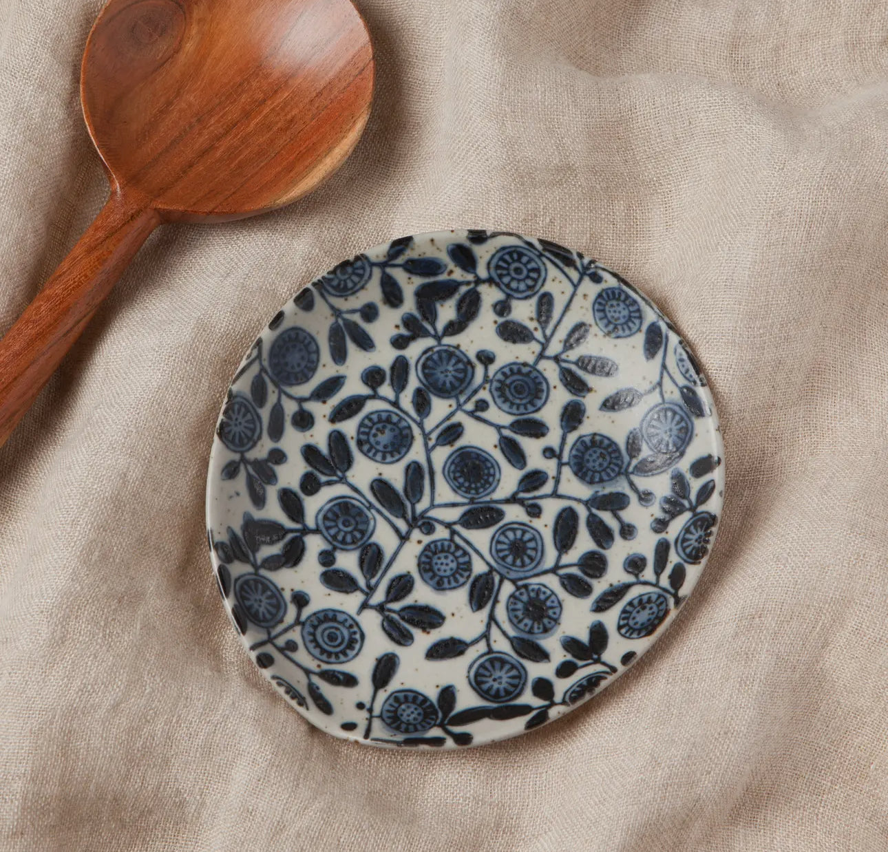 Blue stoneware spoon rest (various)