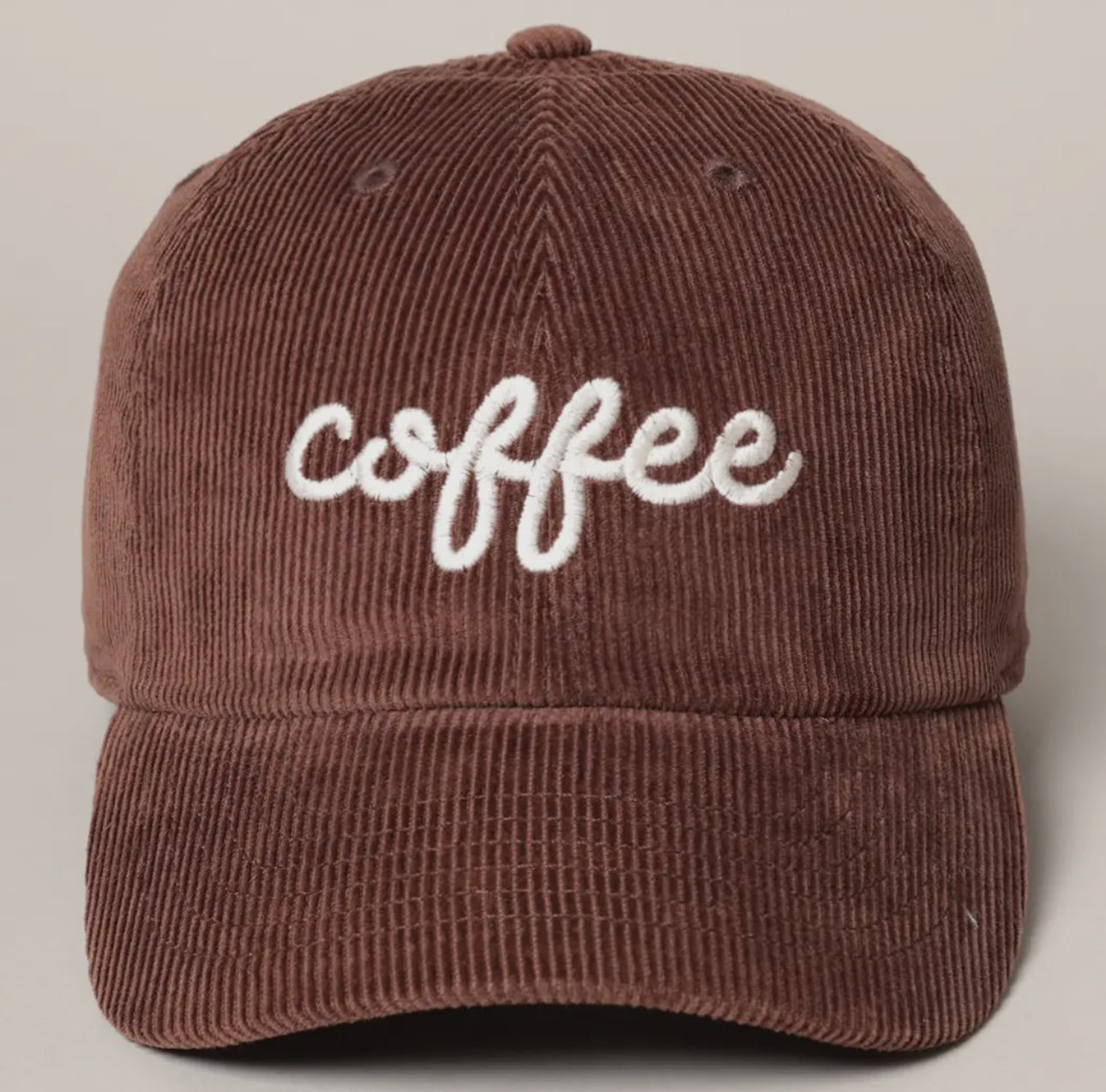 Baseball cap, coffee