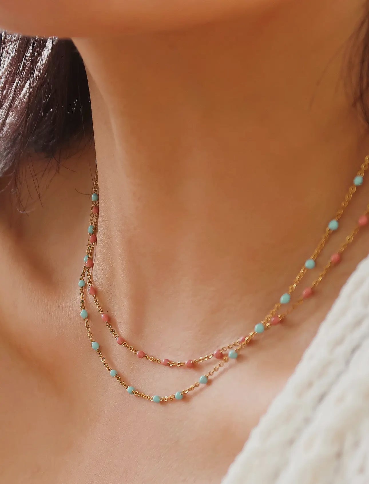 Beaded chain necklace