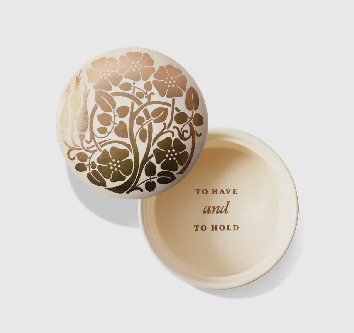 Round trinket box, to have and to hold