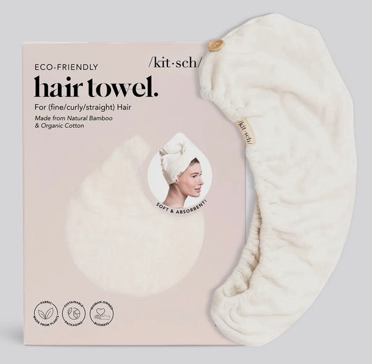 Hair towel turban, ivory