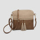 Corduroy dual zip crossbody bag (various)