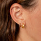 Black polka dot gold hoops