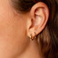 Black polka dot gold hoops