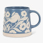 Blue floral bird mug