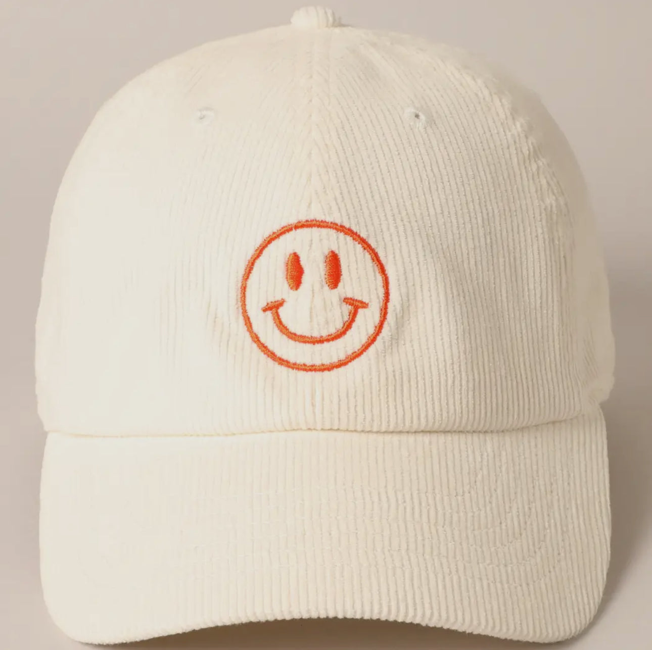 Baseball cap, smiley face