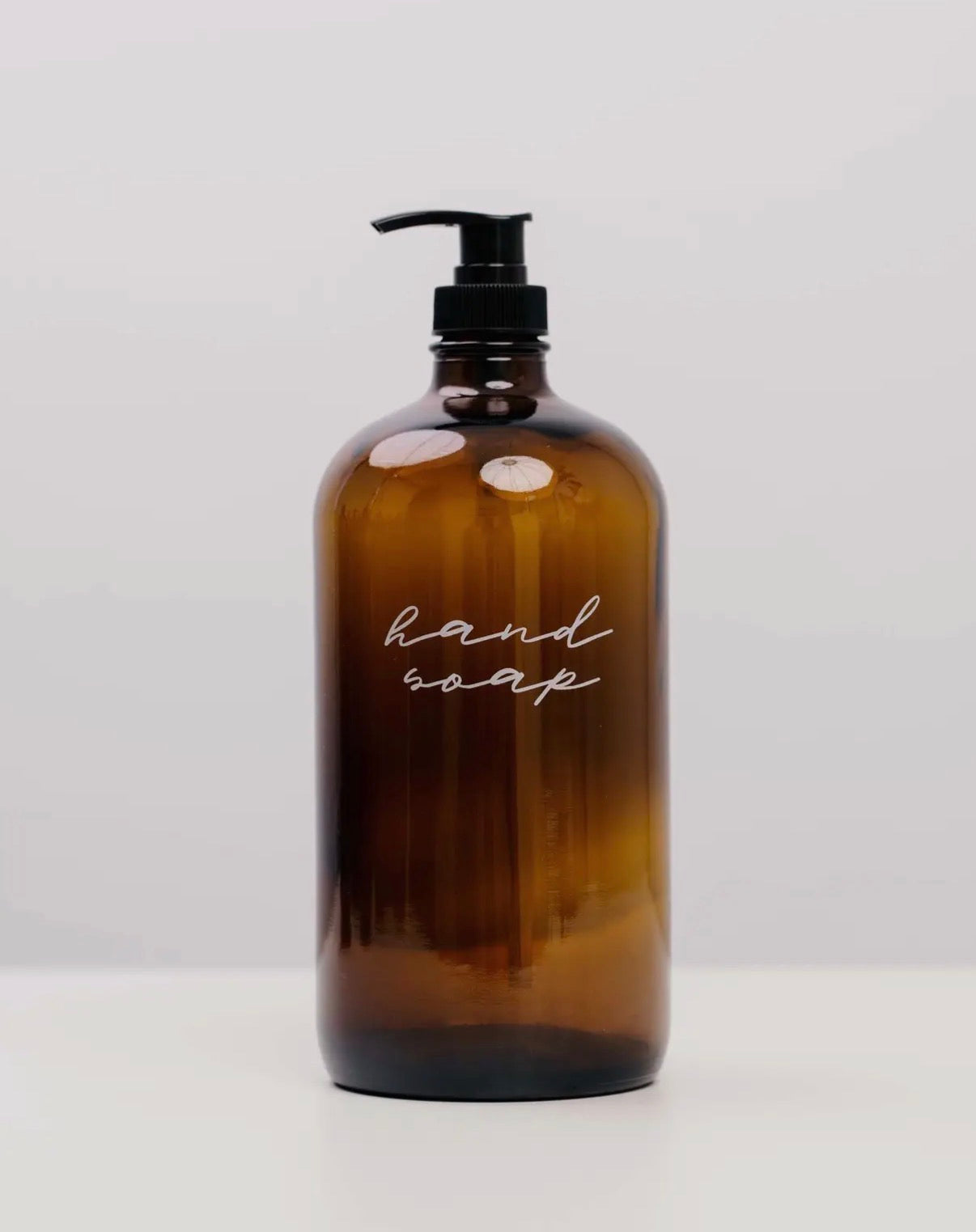 Glass amber liquid pump dispensers