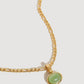 Green stone pendant chain necklace
