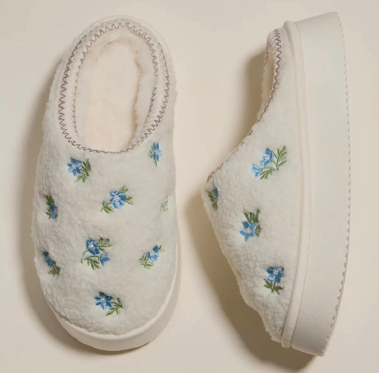 Embroidered floral slippers (various)