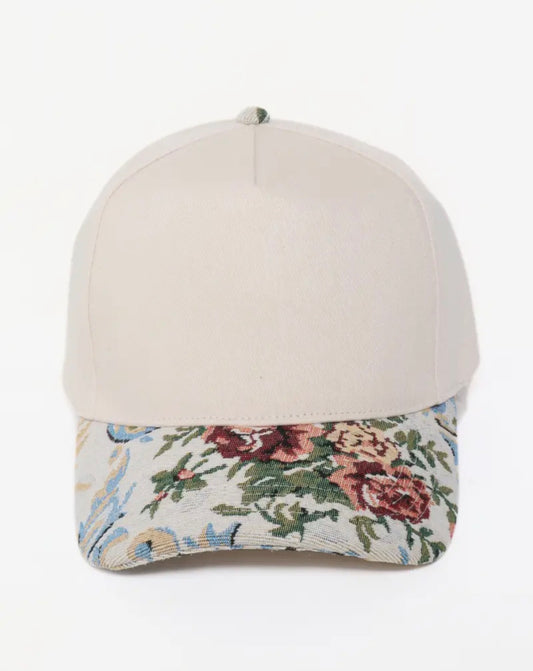 Vintage floral snap back hat