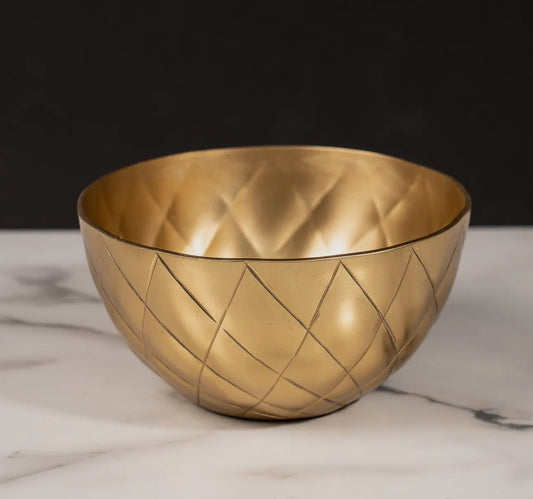 Gold crosshatch bowl