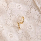 Black polka dot gold hoops