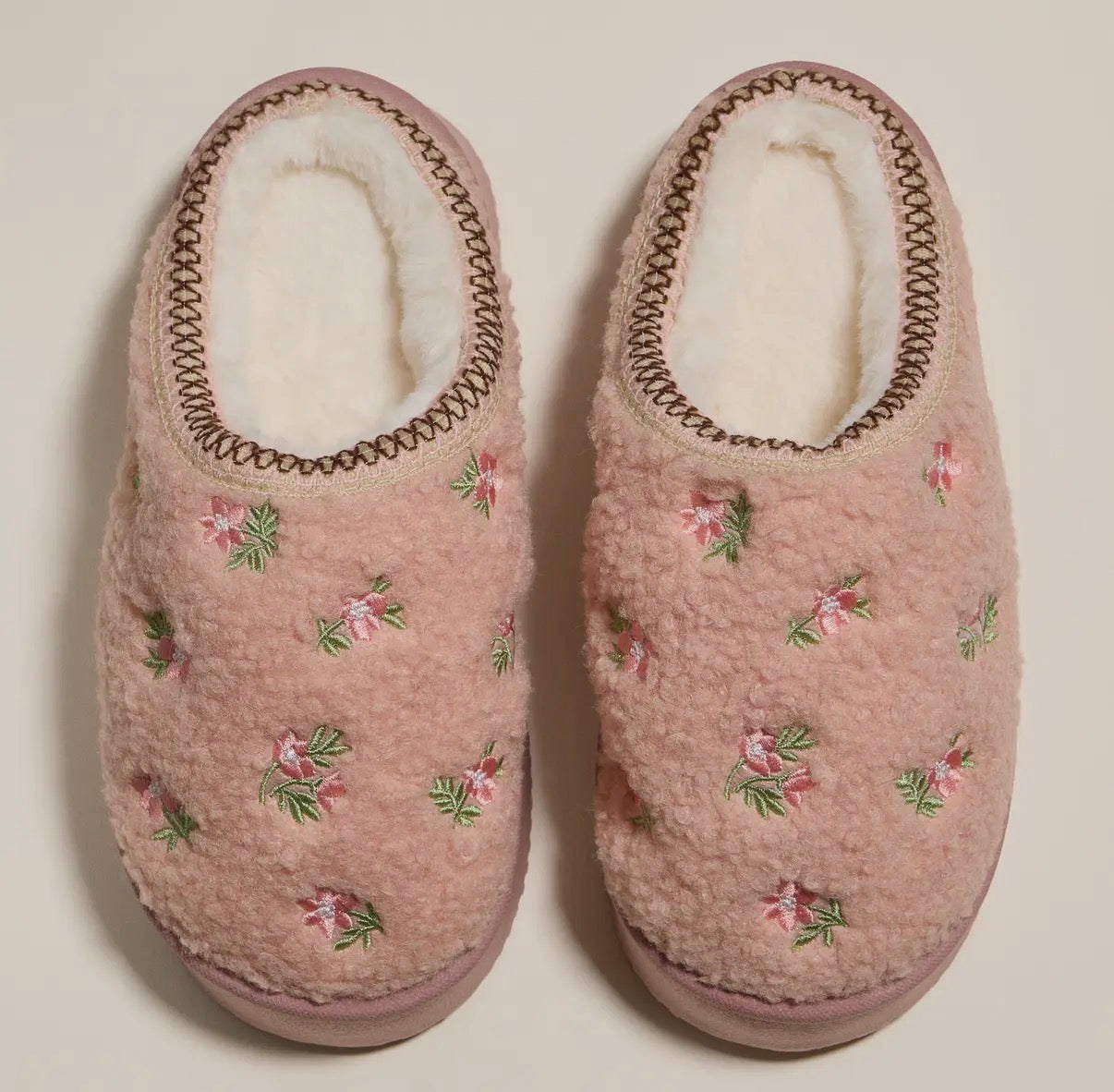Embroidered floral slippers (various)