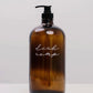 Glass amber liquid pump dispensers