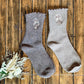Flower embroidered ruffle socks (various)