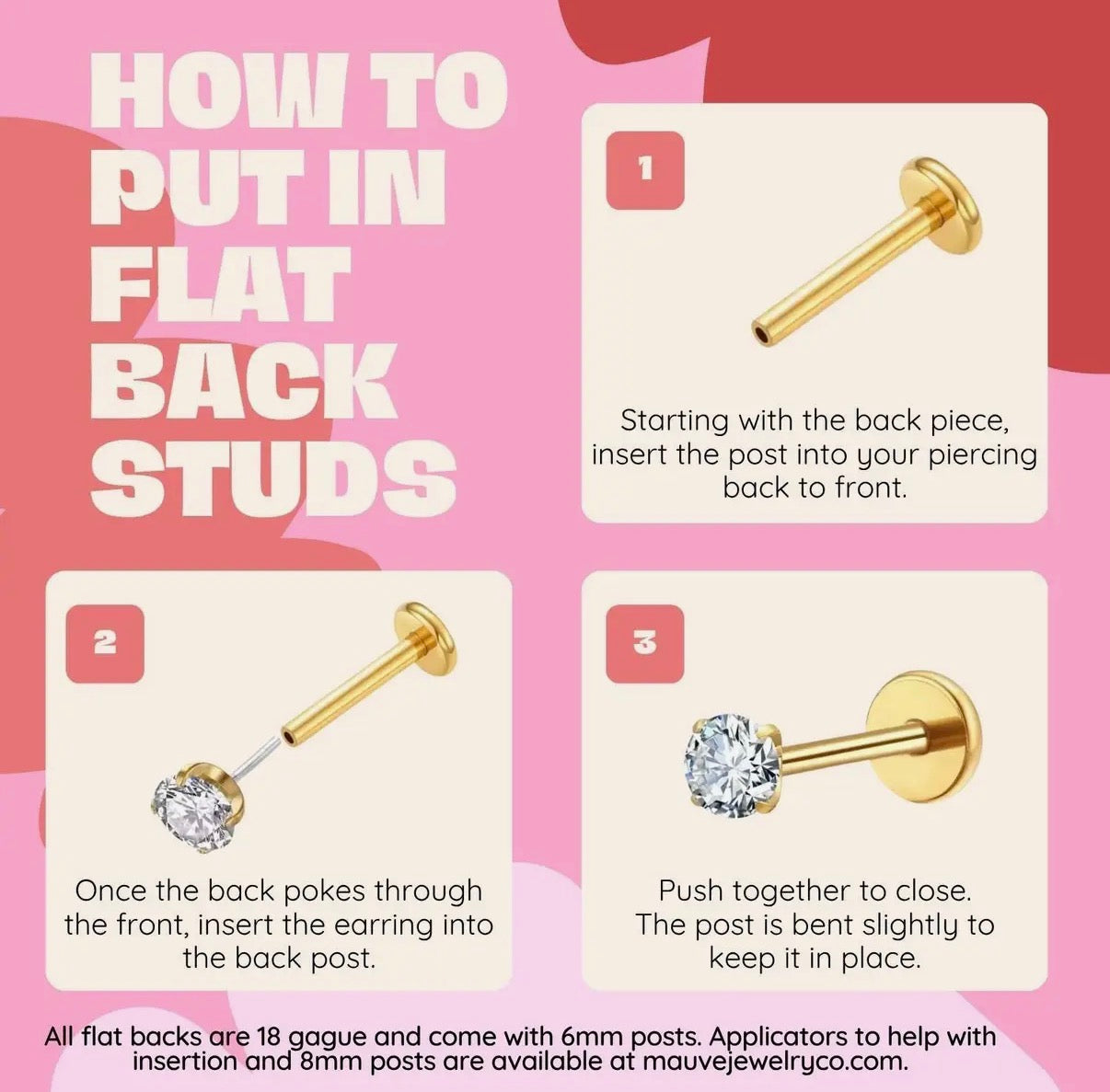 Marquise Diamond flat back studs (various)