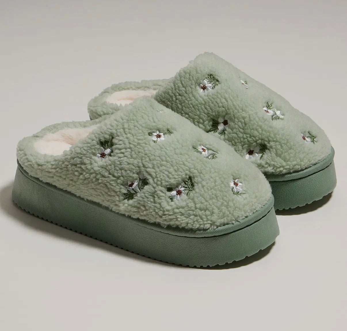 Embroidered floral slippers (various)