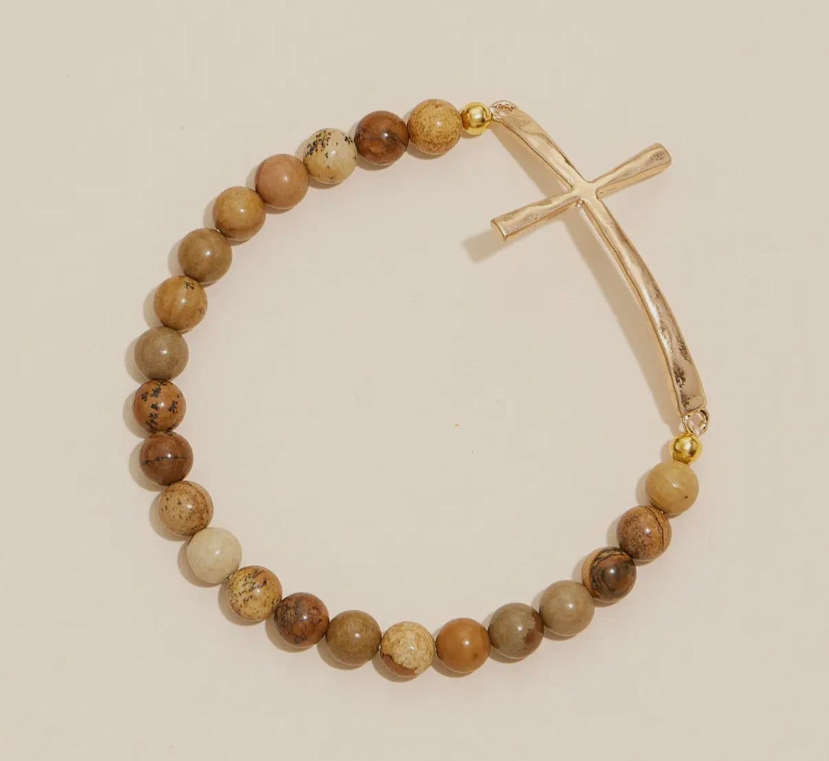 Hammered cross bracelet (various)