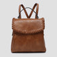 Whipstitch trim backpack purse (various)