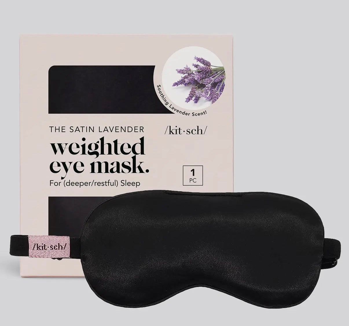 Satin lavender weighted eye mask