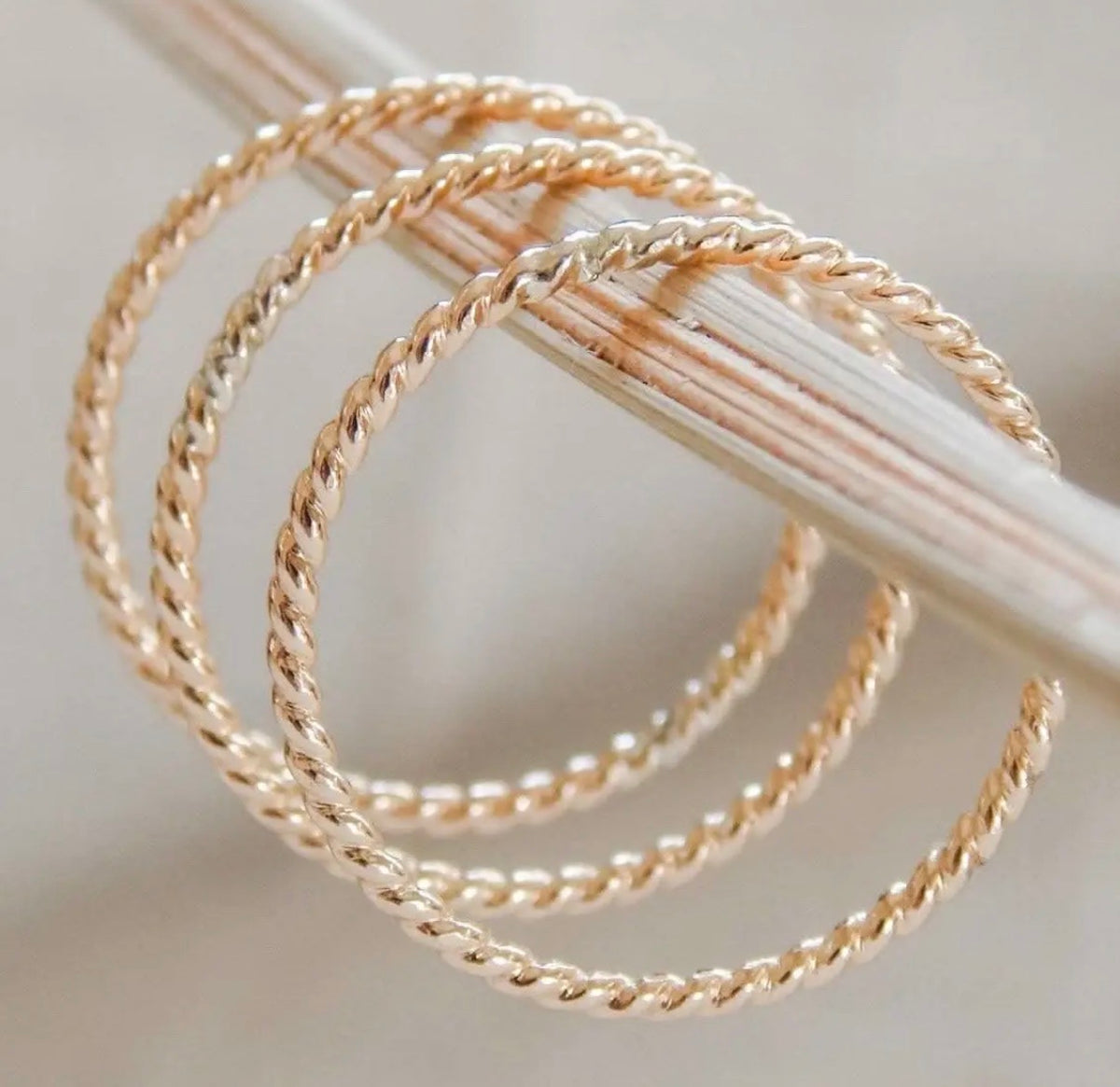 Twisted stacking ring, Barberry & Lace