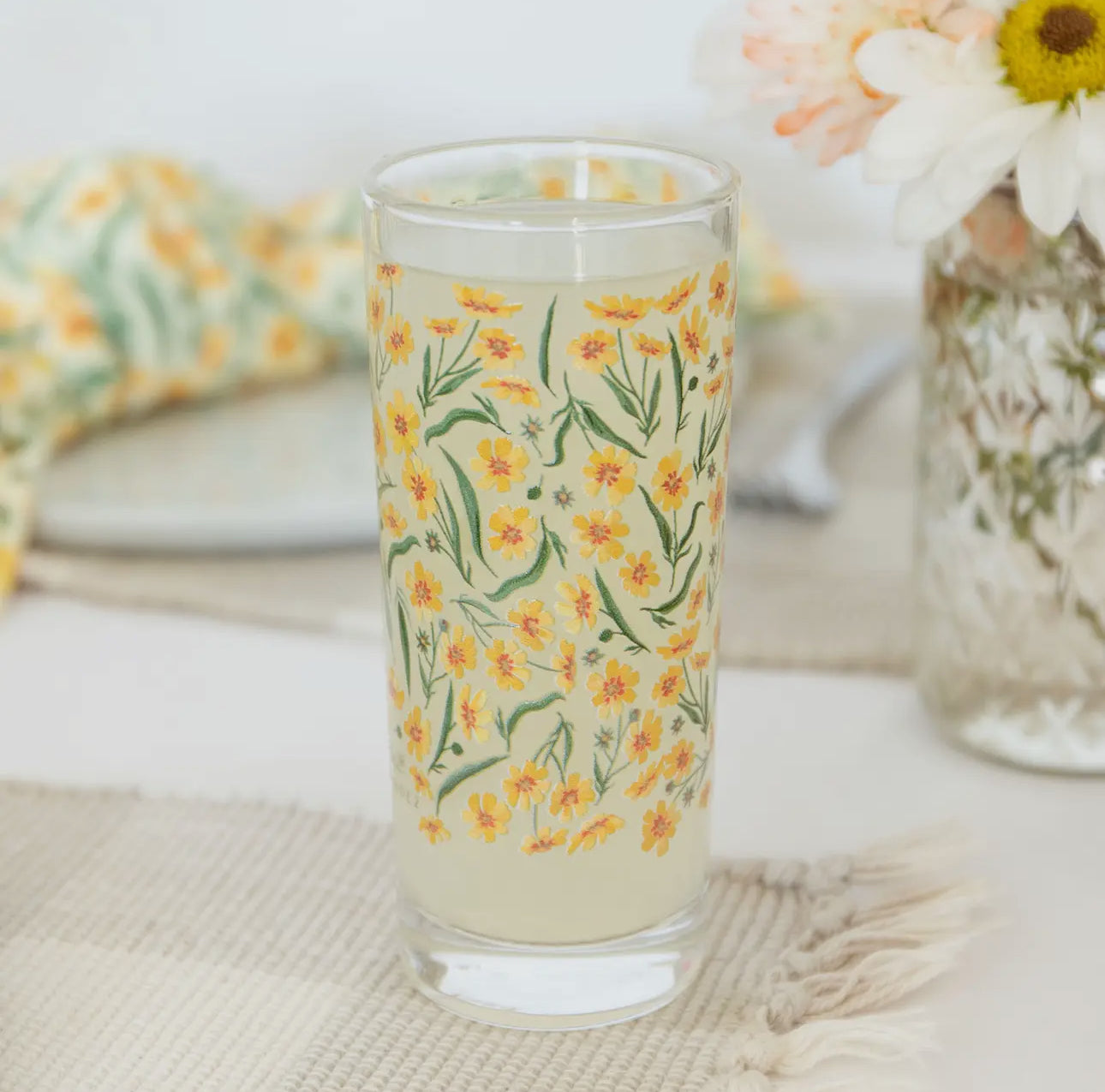 Tall floral glasses