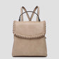 Whipstitch trim backpack purse (various)
