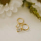 Rectangle diamond charm hoops (various)