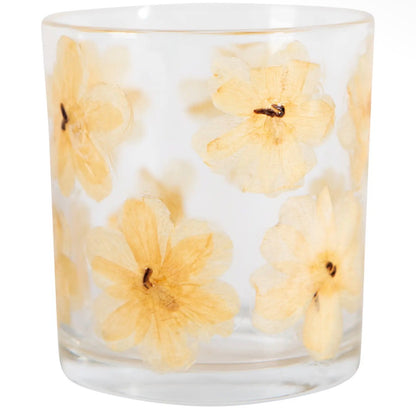 Pressed floral tea light holder