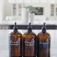 Glass amber liquid pump dispensers