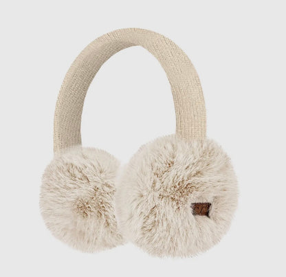 C.C. Cable knit fur earmuffs