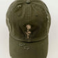 Olive daisy flower vintage hat