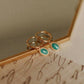 Turquoise hoop charm dangles