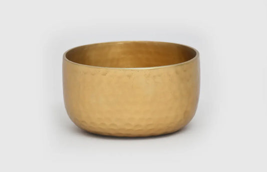 Gold oval hammered bowl