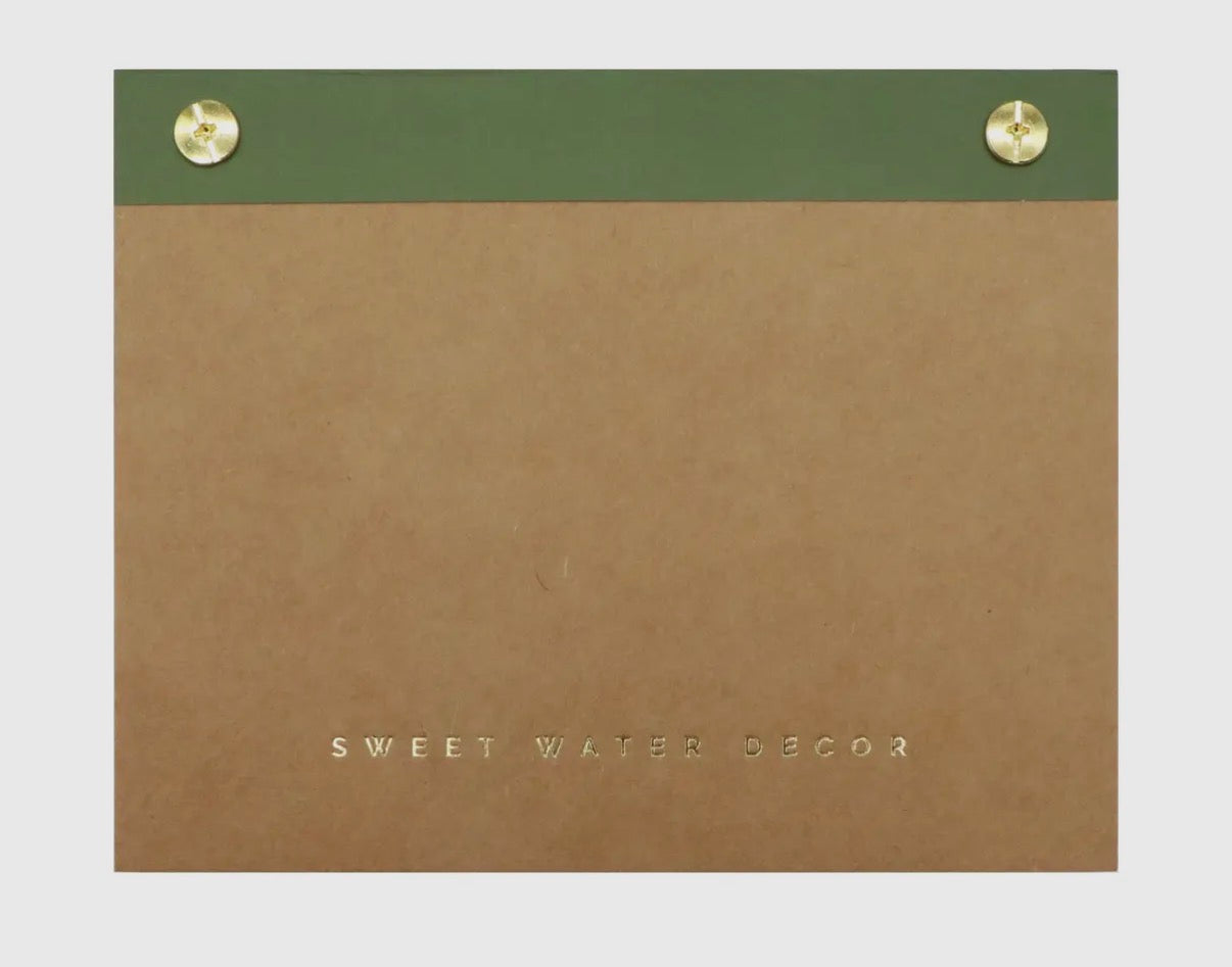 Green gold rivet notepad