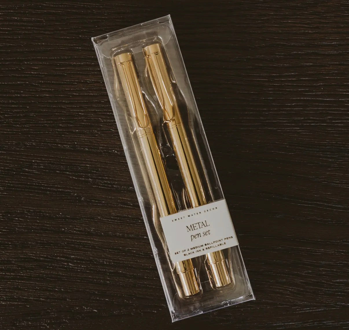 Gold metal pen set