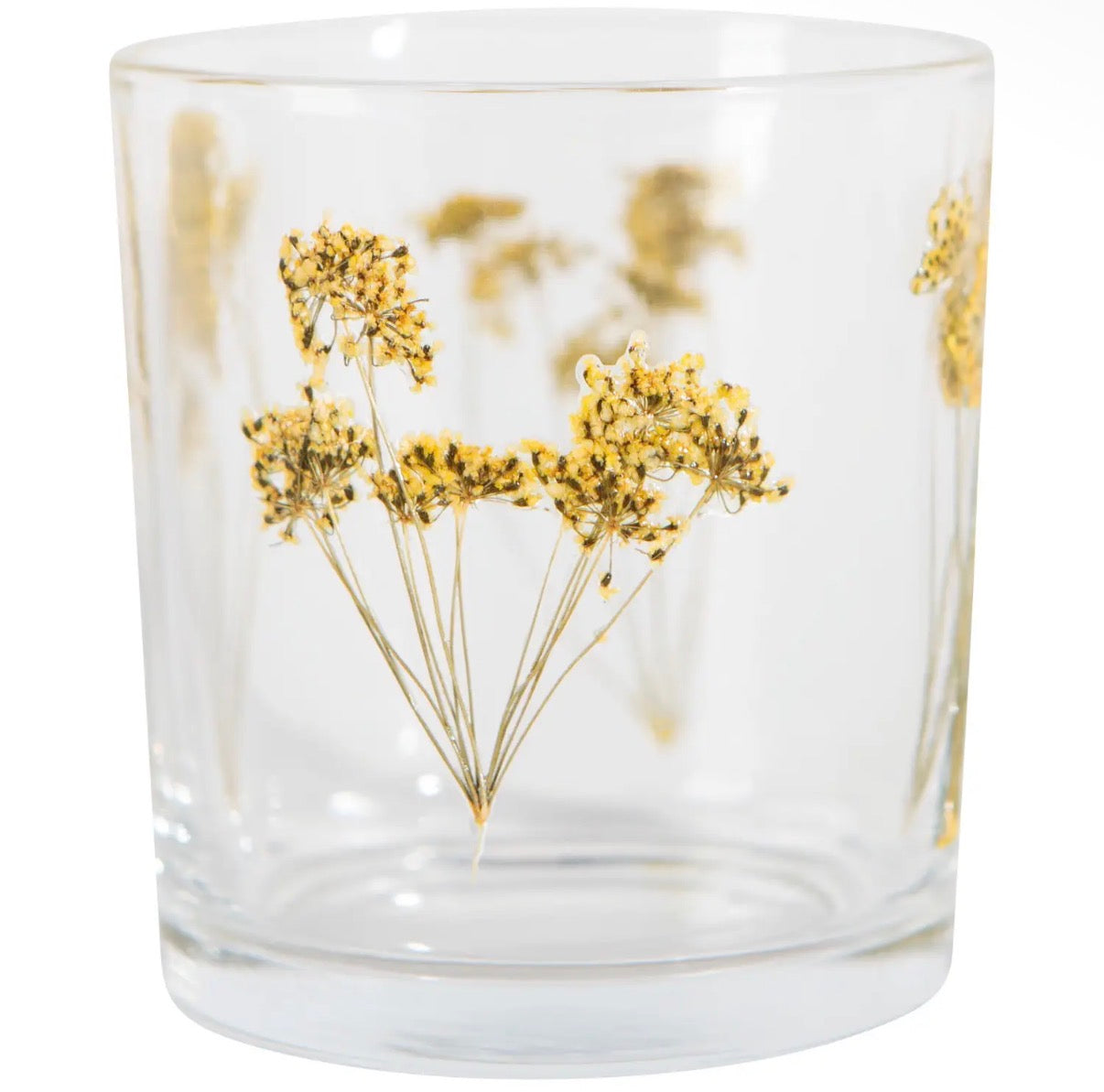 Pressed floral tea light holder