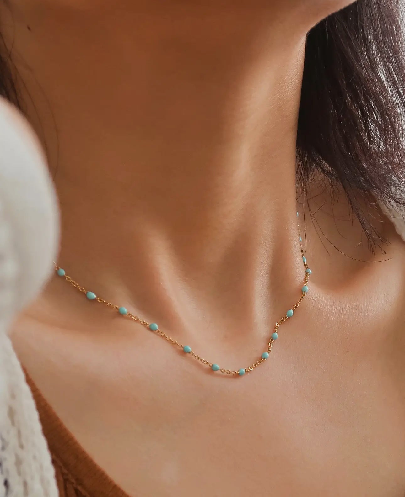 Beaded chain necklace