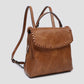 Whipstitch trim backpack purse (various)